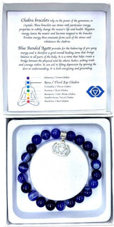 Bracelet - Blue Banded Agate Third Eye Chakra (7cm)
