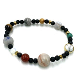 Bracelet - Solar System with Lava Stone (7cm)
