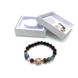 Elegant Red Tiger Eye Solar System Bracelet, 7cm, features polished stones for strength, grounding, and stylish versatility.