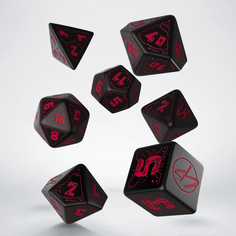 Q Workshop - Cyberpunk Red Rpg Dice Set: Blood Over Chrome