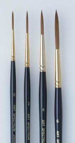 Premium As Linemaster Liner 2 brush with black handle, gold ferrules, sable-synthetic blend for precise detail work.