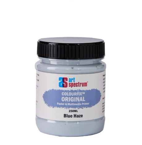 Blue Haze Artist Primer in 250ml, a quick-drying acrylic for vibrant color adherence on various surfaces.