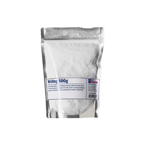 As Whiting 500gm: premium white chalk powder for artists, ideal for painting, gesso, and etching preparation.