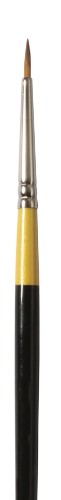 Round #0 Artist Brush with soft synthetic filaments for precision in acrylic, watercolor, and mixed media painting.