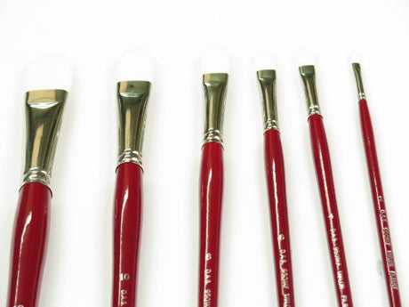 Artist Brush - S9501 White Taklon L/H Filbert #4 with resilient filaments for watercolor, acrylic, and gouache, ideal for blending and details.