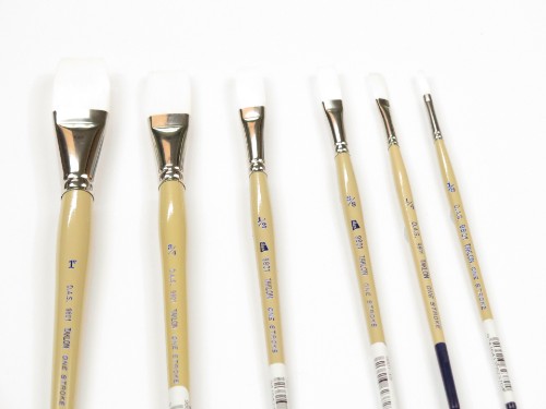 Artist Brush - S9801 White Taklon Flat 1/2"