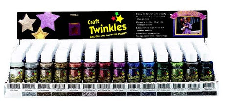 Craft Twinkles 2oz Crystal glitter in a container, adding ultra-fine sparkle to fabrics and craft projects for a dazzling finish.