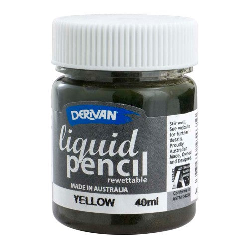 Acrylic Paint - Derivan Liquid Pencil 40ml Rewet Yellow