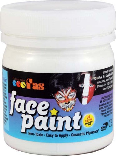 High-quality 120ml white face paint, non-toxic and easy to apply, perfect for events and creative face art.