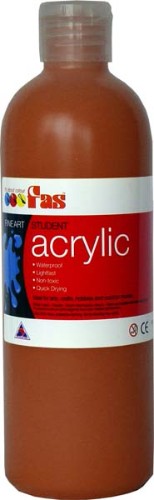 Acrylic paint in Burnt Sienna, 500ml, non-toxic, versatile for various techniques, ideal for artists of all skill levels.