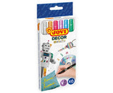 Jovi Decor Metallic Pen set, vibrant water-based markers for crafting on dark paper, cardstock, and fabric with removable ink.