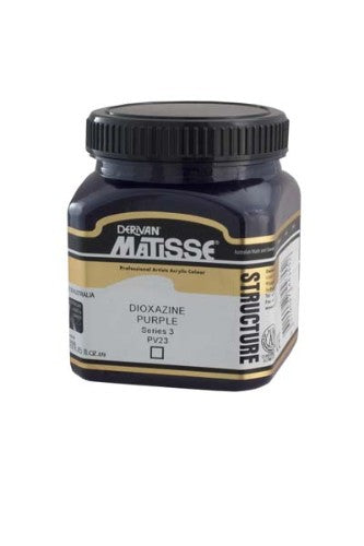 Matisse Structure Acrylic Paint in Dioxazine Purple S3, 250ml tube, vibrant impasto paint for rich texture and long-lasting color.