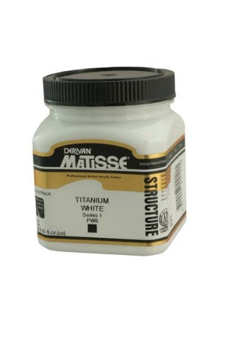 Matisse Structure 250ml Titanium White acrylic paint, ideal for textured effects and archival quality art projects.