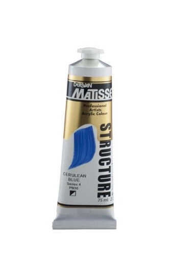 Cerulean Blue Matisse Structure Acrylic Paint (75ml) for vibrant textured effects and exceptional application versatility.