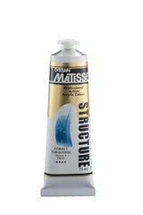 A vibrant 75ml tube of Matisse Structure Acrylic Paint in Cobalt Turquoise for textured, colorful artistry.