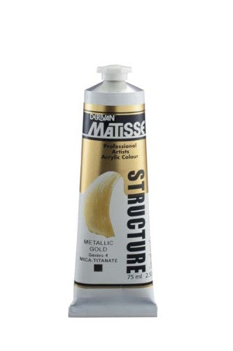 Matisse Structure Acrylic Paint 75ml in Metallic Gold offers rich texture and vibrant finishes for diverse art projects.