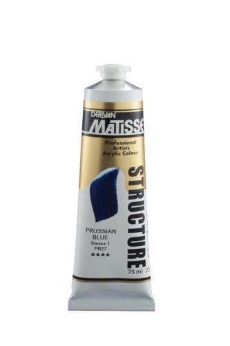 Matisse Structure Acrylic Paint in Prussian Blue, 75ml; rich, vibrant, and versatile for textured artistry.