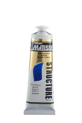 Matisse Strong Structure 75ml Acrylic Paint in Phthalo Blue, known for its vibrant color and creamy texture for impasto effects.