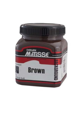 Matisse Background 250ml Brown Acrylic Paint in a jar, perfect for versatile applications on wood, canvas, and more.