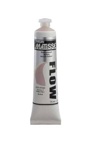 A 75ml tube of Matisse Flow Acrylic Paint in Ash Pink, ideal for smooth brushstrokes and versatile applications.