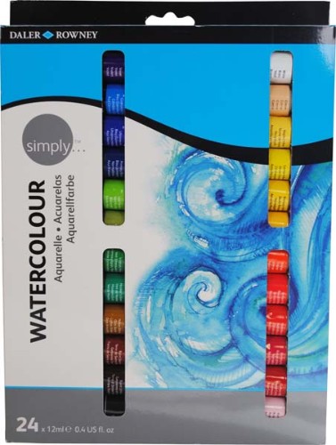24 vibrant 12ml watercolour tubes in a set designed for artists of all levels to create stunning artwork.