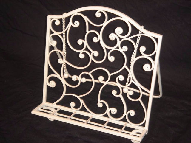 Elegant cream recipe book holder (35cm) for hands-free cooking, durable design adds sophistication to your kitchen décor.