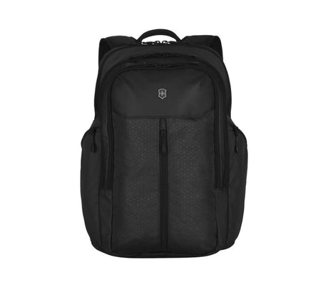 Victorinox Altmont Vertical Zip Laptop Backpack in black, 17-inch, featuring padded pockets and organizational compartments.