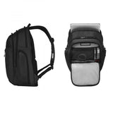 Victorinox Altmont Original Vertical Zip Backpack in black, designed for laptops, with ergonomic support and ample organization.