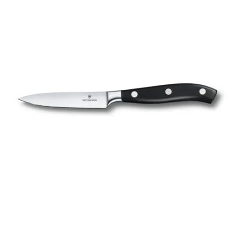 Victorinox 10cm paring chef's knife with forged blade, ergonomic handle, ideal for precise cutting and versatile kitchen tasks.