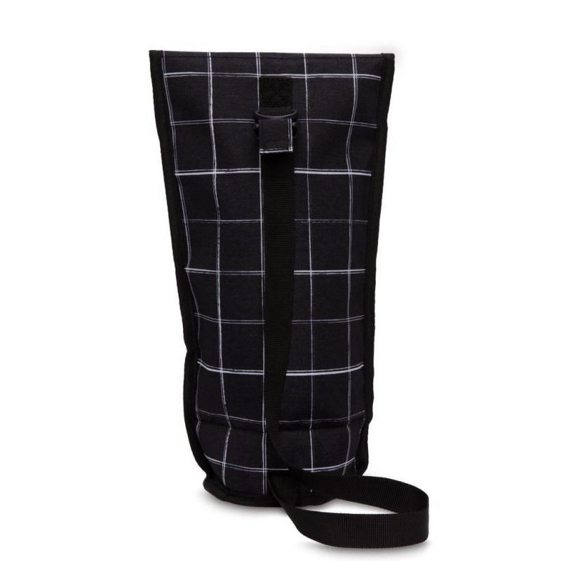 PackIt Freezable Napa Wine Bag in Black Grid, designed to chill wine bottles for outdoor enjoyment and convenient storage.