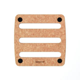 Natural wood composite trivet, 18x18cm, durable, heat-resistant, features non-slip feet, NSF approved, dishwasher safe.