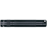 Compact black Maglite Solitaire LED flashlight in a presentation box, features 47-lumen output and durable waterproof design.