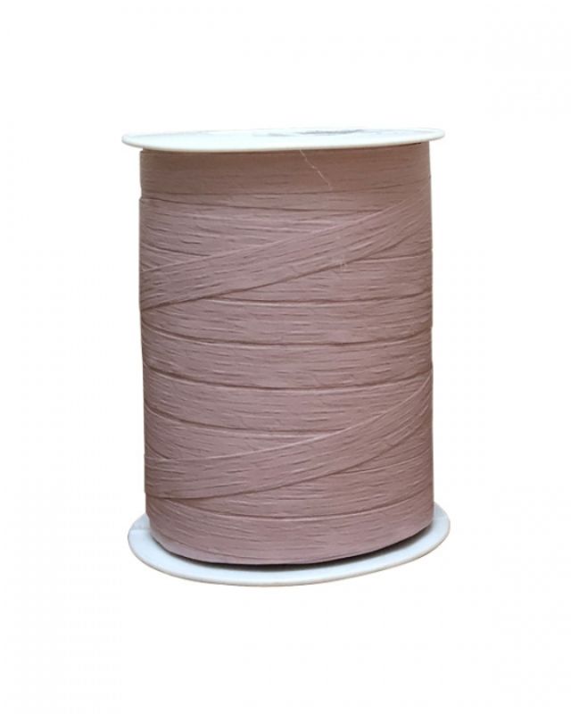 Dusky pink matte curling ribbon, 10mm wide and 250m long, perfect for gift wrapping and decorative projects.