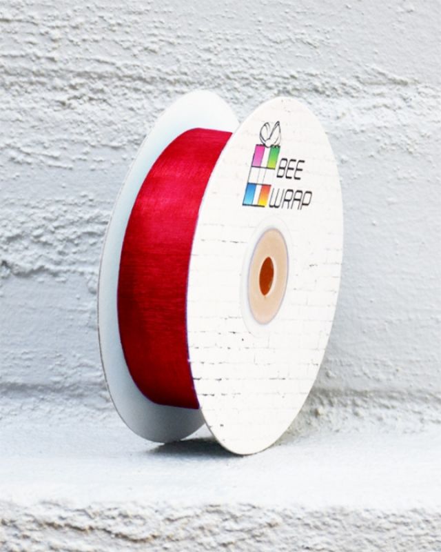 Ribbon -  Cut Edge Organza 25mm X 50mtrs Dark Red