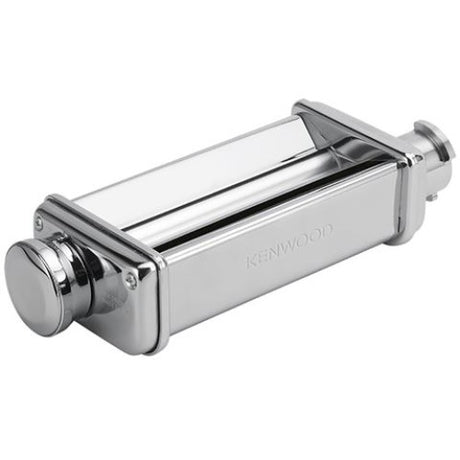 Stainless steel lasagne roller attachment with nine settings for fresh or chilled pasta, compatible with select Kenwood models.