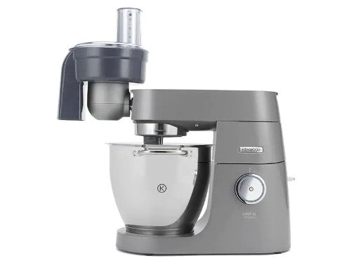 Dicing attachment for Kenwood mixers, grey plastic and aluminum, compatible with Chef Sense and Chef XL series.