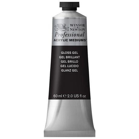 Winsor & Newton Professional Acrylic Gloss Gel enhances color vibrancy and depth, providing a buttery consistency for seamless blending.