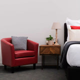 Tub Chair - Makers PU (Dark Red)