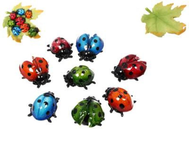 Set of 48 charming 7cm marble finish ladybugs, perfect for DIY crafts, home decor, and educational activities.