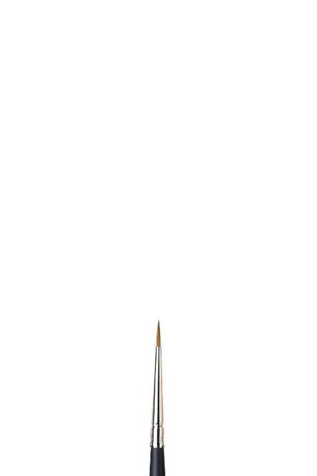 WINSOR & NEWTON short handle round brush featuring high-quality sable hair for precise and versatile watercolour painting.