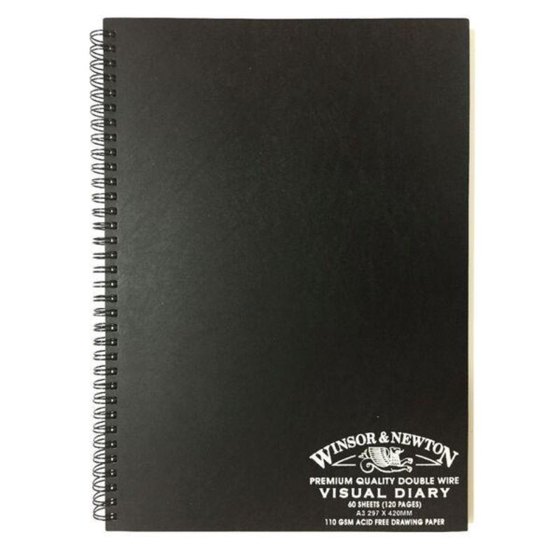 WINSOR & NEWTON visual diary with 60 sheets of 110gsm paper, ideal for various artistic mediums and daily creative use.