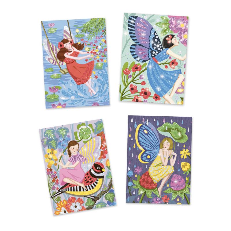 Colorful Glitter Boards - Gentle Fairie, perfect for creative art projects, featuring vibrant glitter and easy clean-up brush.