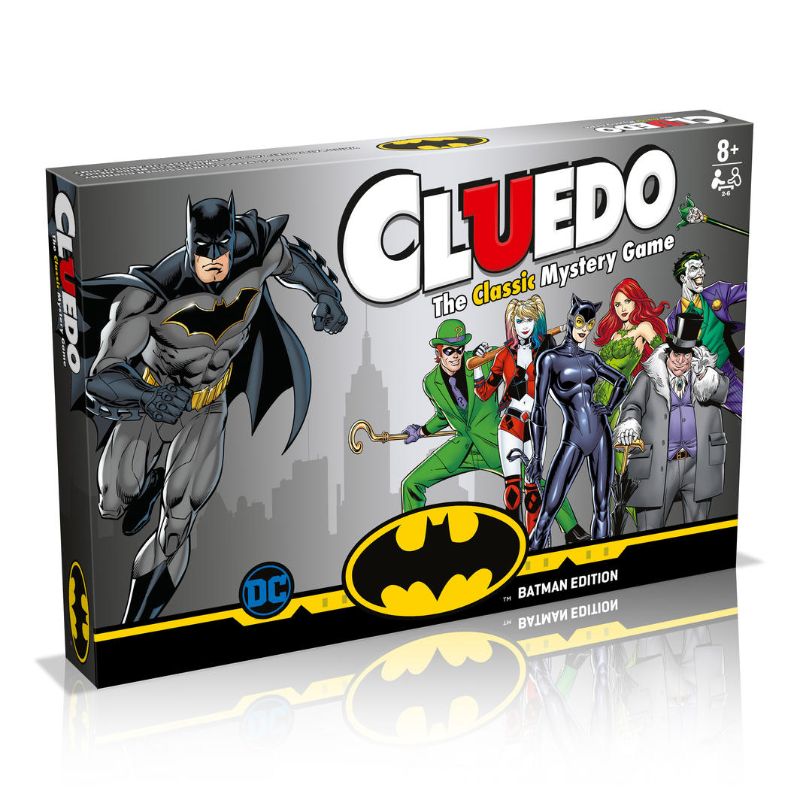 "Cluedo - Batman board game featuring Batman solving the mysterious kidnapping of Commissioner Gordon in Gotham City."