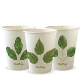Cup Hot Paper Single Wall Leaf 12oz 90mm - 50PC