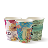 Cup Hot Paper Single Wall 8oz Art (80mm lid) - 50PC