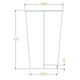 Cup Hot Paper Single Wall 12oz Art (80mm Lid) - 50PC