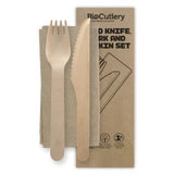 Cutlery Set Wooden Knife Fork Napkin (160mm) - 400PC