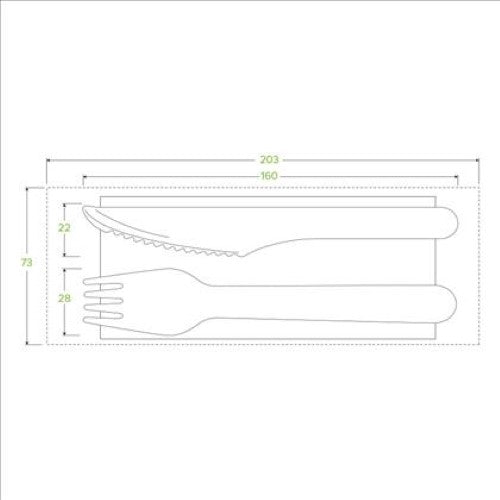 Cutlery Set Wooden Knife Fork Napkin (160mm) - 400PC