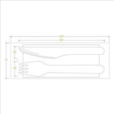 Cutlery Set Wooden Knife Fork Napkin (160mm) - 400PC