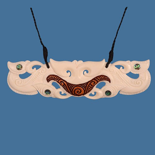 Bone Pendant Necklace - Manaia Spirit (13.5 x 3.6cm)